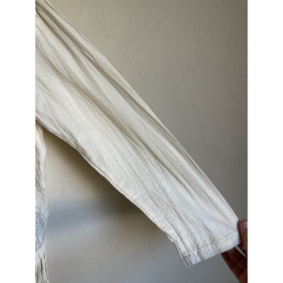 Choon California Made in USA Lace Fringe Cropped Top Size12 100% Cotton Top Fest - Picture 9 of 14